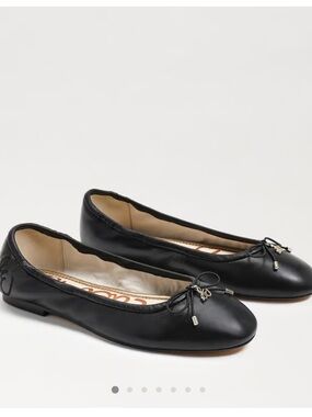 Sam Edelman Black Leather Ballet Flats with Bow